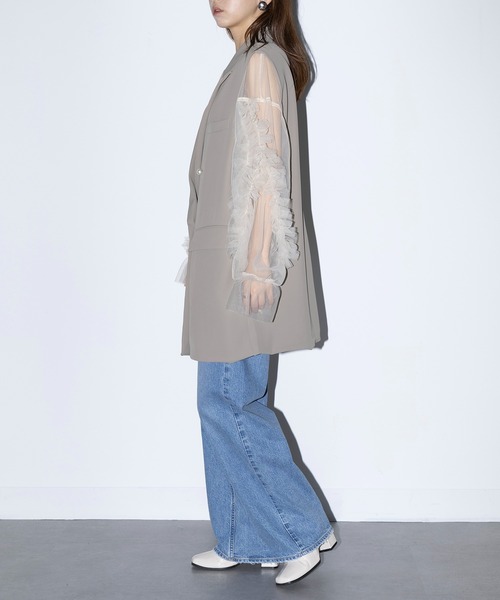 MAISON BREEZE reveur（メゾンブリーズレヴール）の「【MAISON BREEZE reveur】Tailored pearl button jacket vest テーラードパールボタンジャケットベスト trc（ベスト・レディース・グレー/ブラック/モカ・FREE）」の9枚目の写真