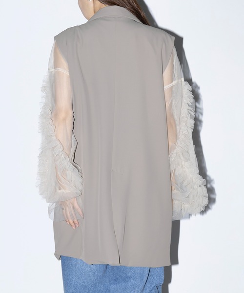 MAISON BREEZE reveur（メゾンブリーズレヴール）の「【MAISON BREEZE reveur】Tailored pearl button jacket vest テーラードパールボタンジャケットベスト trc（ベスト・レディース・グレー/ブラック/モカ・FREE）」の17枚目の写真