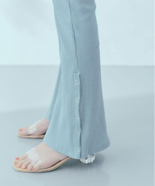 kirakiraShop（キラキラショップ）の「ボタン スリット リブ フレア レギンス パンツ（その他パンツ・レディース・チャコール/ミント/ラベンダー/ベージュ系その他/ブラック/クリーム・FREE）」の18枚目の写真