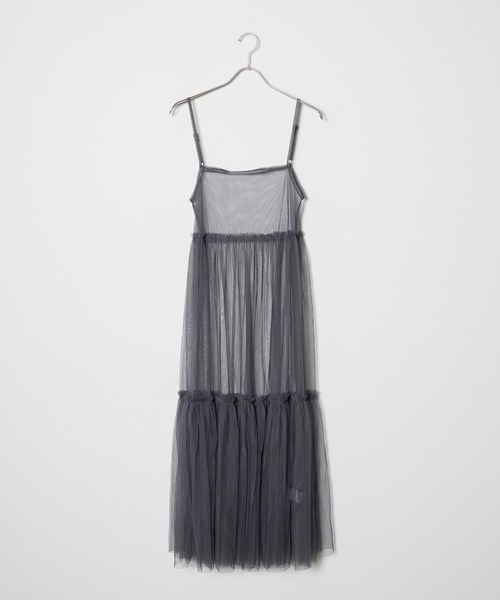 ROOPTOKYO（ループトウキョウ）の「ティアード チュール シアーキャミワンピース ロング丈（ワンピース・レディース・グレー/アイボリー/ブラック/ピンク・FREE）」の8枚目の写真