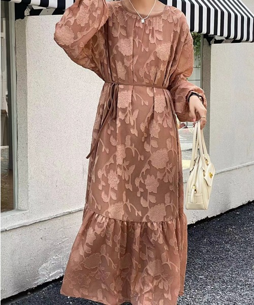 パドカレ　タグ付き2024SS 完売した人気のロングワンピース セール】シアージャガードロングワンピース（ワンピース）｜N.s