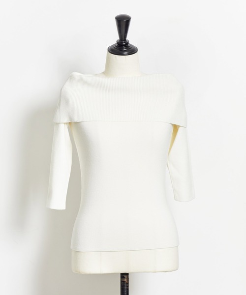 NOELA（ノエラ）の「オフショルニット（ニット/セーター・レディース・グリーン/ブラック/オフホワイト/ピンク・フリー）」の8枚目の写真