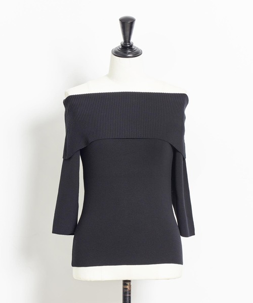 NOELA（ノエラ）の「オフショルニット（ニット/セーター・レディース・グリーン/ブラック/オフホワイト/ピンク・フリー）」の15枚目の写真