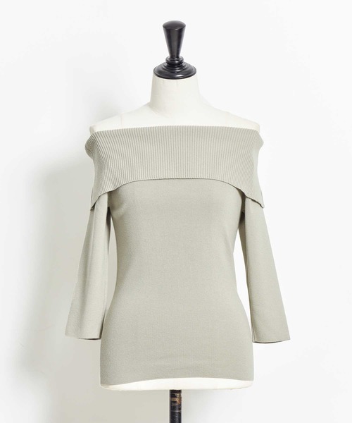 NOELA（ノエラ）の「オフショルニット（ニット/セーター・レディース・グリーン/ブラック/オフホワイト/ピンク・フリー）」の9枚目の写真