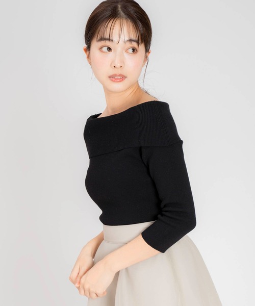 NOELA（ノエラ）の「オフショルニット（ニット/セーター・レディース・グリーン/ブラック/オフホワイト/ピンク・フリー）」の18枚目の写真