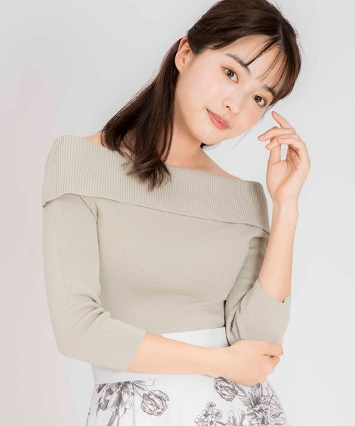 NOELA（ノエラ）の「オフショルニット（ニット/セーター・レディース・グリーン/ブラック/オフホワイト/ピンク・フリー）」の10枚目の写真