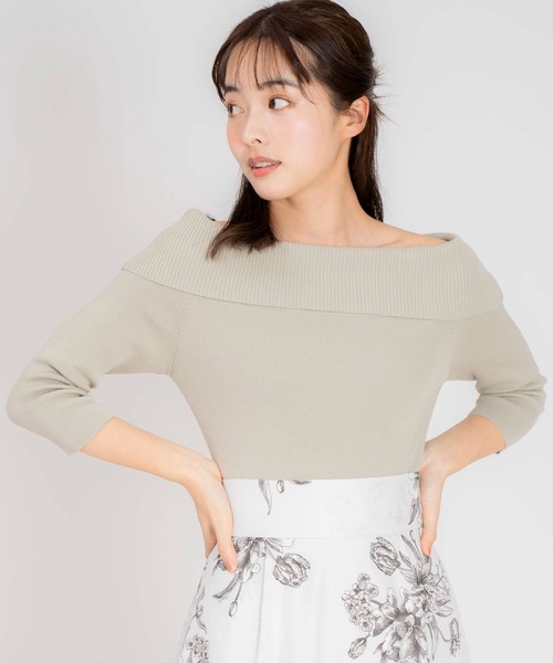 NOELA（ノエラ）の「オフショルニット（ニット/セーター・レディース・グリーン/ブラック/オフホワイト/ピンク・フリー）」の11枚目の写真