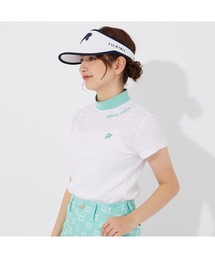 FILA GOLF（フィラゴルフ ）の「FILA GOLF/フィラゴルフ ゴルフウェア ブランド ロゴ 吸汗速乾 UVカット ストレッチ 半袖 衿リブ モックネックシャツ（Tシャツ/カットソー・レディース）」