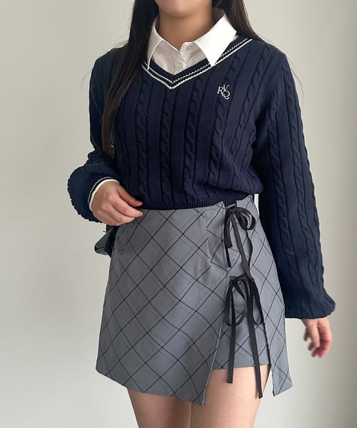 apres jour mignon（アプレジュールミニョン）の「ダブルリボンミニスカート【ZOZOTOWN限定アイテム】（スカート・レディース・ブラック/グレー/ブルー系その他・フリー/X-LARGE）」の15枚目の写真