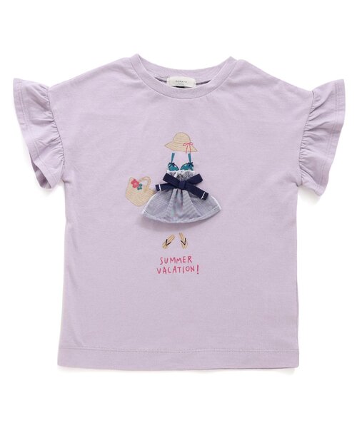 Seraph(セラフ)の「モチーフTシャツ(Tシャツ/カットソー・キッズ・ラベンダー/ミント/ピンク/オフホワイト・80/90/95/100/110/120/130/140)」の3枚目の写真