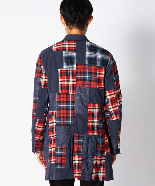 BEAMS(ビームス)の「◆BEAMS / ネップパッチワーク チェスターコート(チェスターコート・メンズ・レッド/ブルー・MEDIUM/LARGE/SMALL)」の15枚目の写真