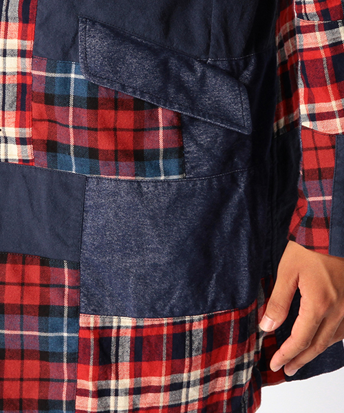 BEAMS(ビームス)の「◆BEAMS / ネップパッチワーク チェスターコート(チェスターコート・メンズ・レッド/ブルー・MEDIUM/LARGE/SMALL)」の21枚目の写真