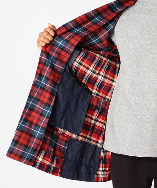 BEAMS(ビームス)の「◆BEAMS / ネップパッチワーク チェスターコート(チェスターコート・メンズ・レッド/ブルー・MEDIUM/LARGE/SMALL)」の19枚目の写真