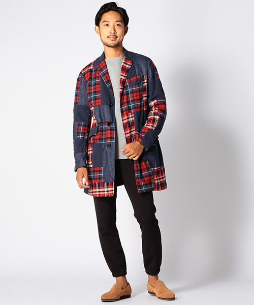 ビームス　BEAMS PLUS パッチワーク チェスターコート BEAMS PLUS（ビームスプラス）の「□BEAMS PLUS / パッチワーク