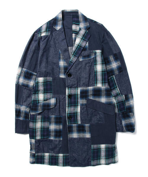 BEAMS(ビームス)の「◆BEAMS / ネップパッチワーク チェスターコート(チェスターコート・メンズ・レッド/ブルー・MEDIUM/LARGE/SMALL)」の12枚目の写真