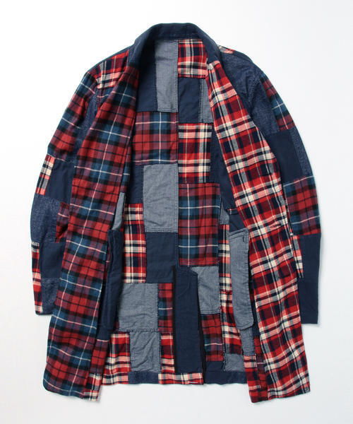 BEAMS(ビームス)の「◆BEAMS / ネップパッチワーク チェスターコート(チェスターコート・メンズ・レッド/ブルー・MEDIUM/LARGE/SMALL)」の7枚目の写真