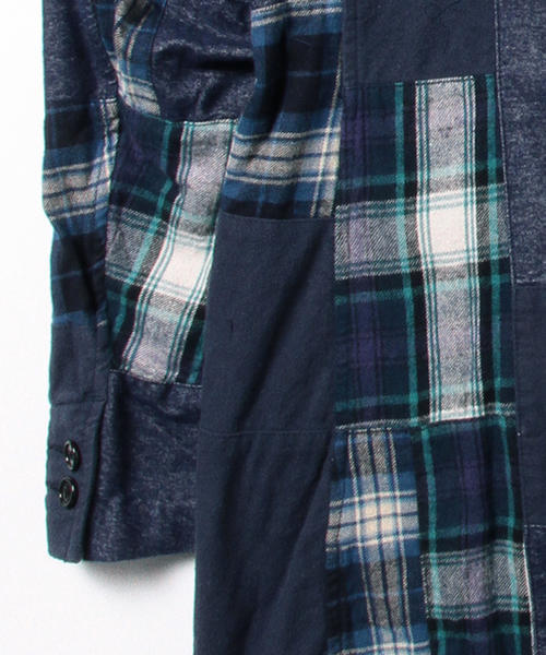 BEAMS(ビームス)の「◆BEAMS / ネップパッチワーク チェスターコート(チェスターコート・メンズ・レッド/ブルー・MEDIUM/LARGE/SMALL)」の10枚目の写真