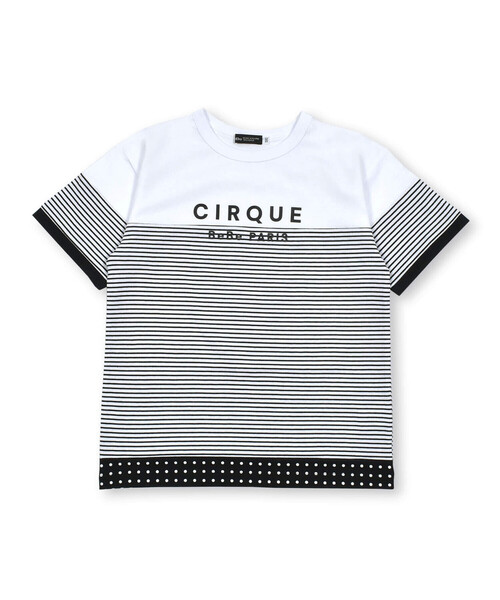 BeBe（ベベ）の「【お揃い】ボーダー切り替えワイドTシャツ(90~150cm)（Tシャツ/カットソー・キッズ・ブルー系その他2/ブラック系その他・110cm/100cm/120cm/130cm/140cm/150cm/90cm）」の8枚目の写真