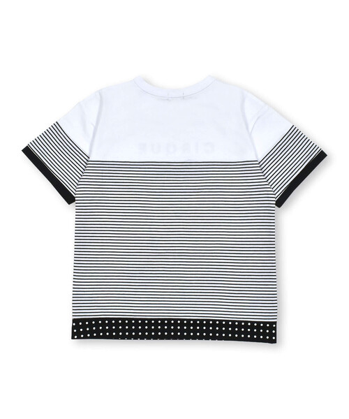 BeBe（ベベ）の「【お揃い】ボーダー切り替えワイドTシャツ(90~150cm)（Tシャツ/カットソー・キッズ・ブルー系その他2/ブラック系その他・110cm/100cm/120cm/130cm/140cm/150cm/90cm）」の9枚目の写真