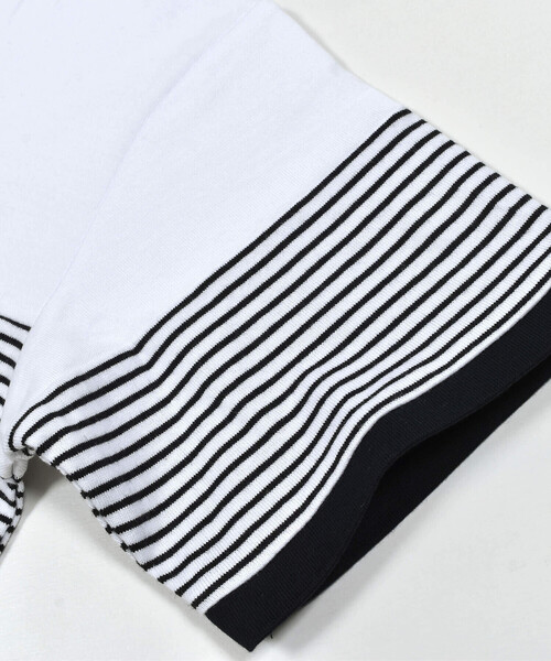 BeBe（ベベ）の「【お揃い】ボーダー切り替えワイドTシャツ(90~150cm)（Tシャツ/カットソー・キッズ・ブルー系その他2/ブラック系その他・110cm/100cm/120cm/130cm/140cm/150cm/90cm）」の13枚目の写真