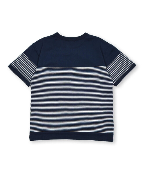 BeBe（ベベ）の「【お揃い】ボーダー切り替えワイドTシャツ(90~150cm)（Tシャツ/カットソー・キッズ・ブルー系その他2/ブラック系その他・110cm/100cm/120cm/130cm/140cm/150cm/90cm）」の16枚目の写真