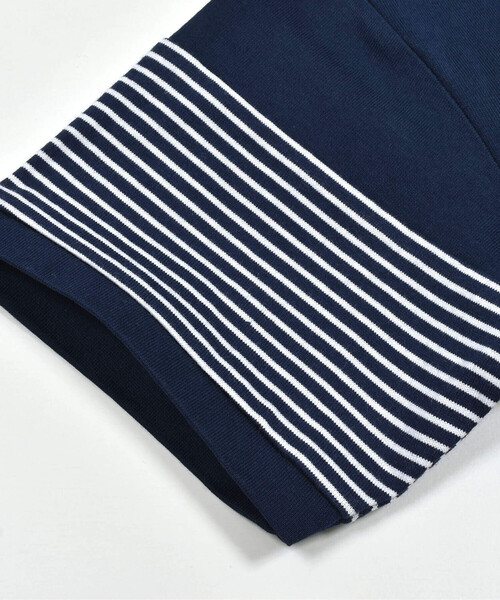 BeBe（ベベ）の「【お揃い】ボーダー切り替えワイドTシャツ(90~150cm)（Tシャツ/カットソー・キッズ・ブルー系その他2/ブラック系その他・110cm/100cm/120cm/130cm/140cm/150cm/90cm）」の20枚目の写真