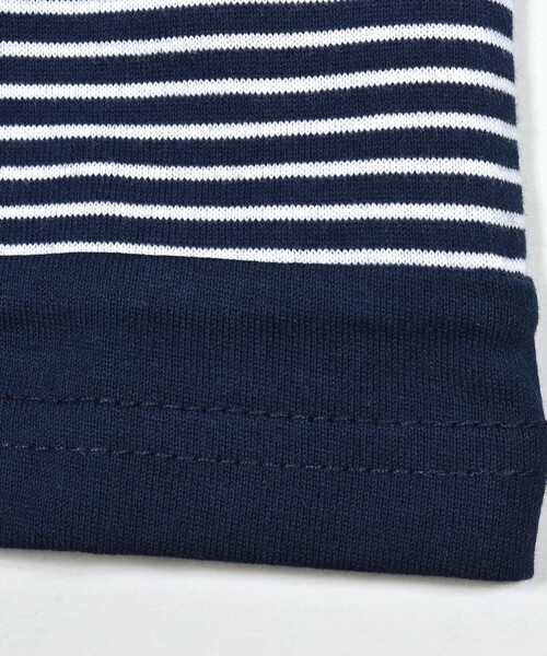 BeBe（ベベ）の「【お揃い】ボーダー切り替えワイドTシャツ(90~150cm)（Tシャツ/カットソー・キッズ・ブルー系その他2/ブラック系その他・110cm/100cm/120cm/130cm/140cm/150cm/90cm）」の21枚目の写真