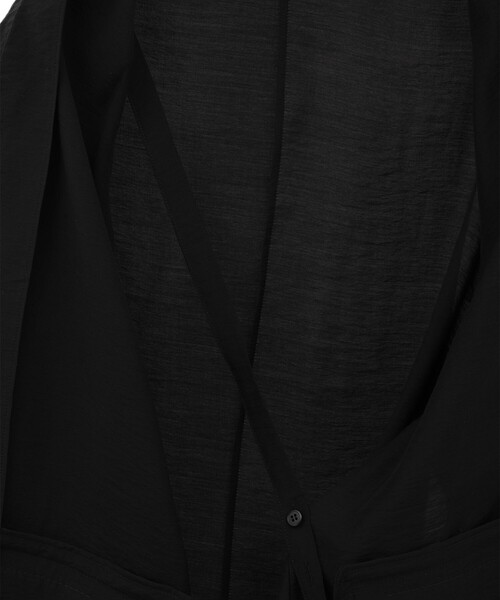 CLANE（クラネ）の「【CLANE/クラネ】SHEER TAILORED SHIRT/シアーテーラードシャツ（シャツ/ブラウス・レディース・ブラック・1）」の2枚目の写真