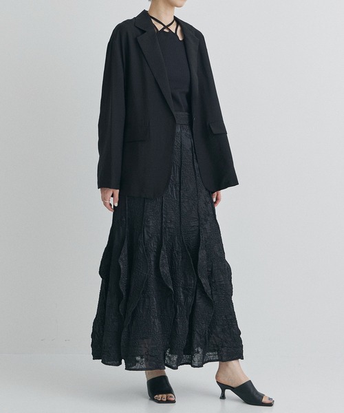 CLANE（クラネ）の「【CLANE/クラネ】SHEER TAILORED SHIRT/シアーテーラードシャツ（シャツ/ブラウス・レディース・ブラック・1）」の12枚目の写真