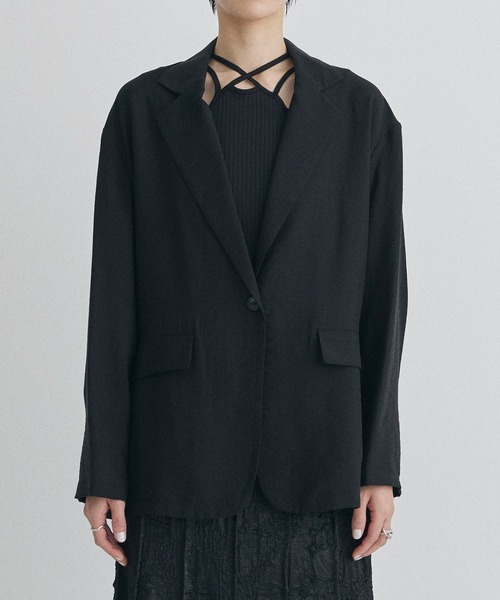 CLANE（クラネ）の「【CLANE/クラネ】SHEER TAILORED SHIRT/シアーテーラードシャツ（シャツ/ブラウス・レディース・ブラック・1）」の14枚目の写真