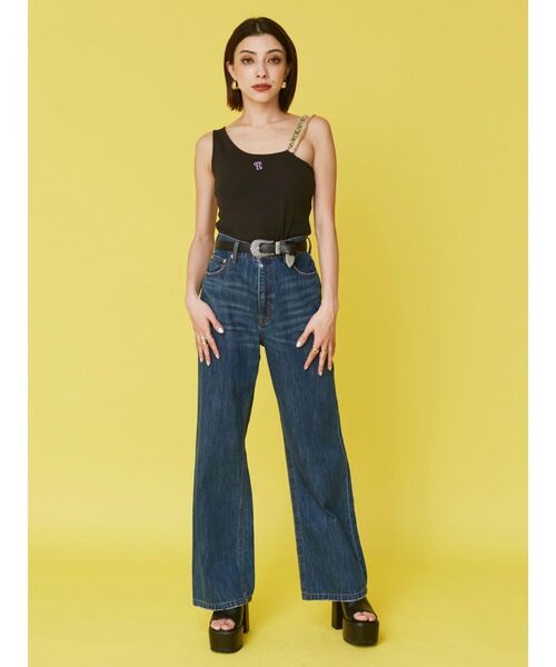 EVRIS(エヴリス)の「ビジューショルダートップス(タンクトップ・レディース・ホワイト/ブラック・FREE)」の9枚目の写真