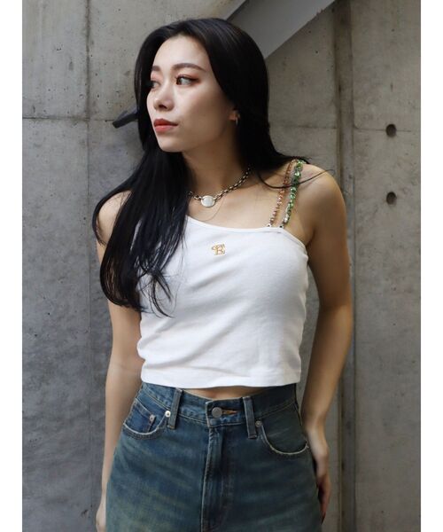 EVRIS(エヴリス)の「ビジューショルダートップス(タンクトップ・レディース・ホワイト/ブラック・FREE)」の19枚目の写真