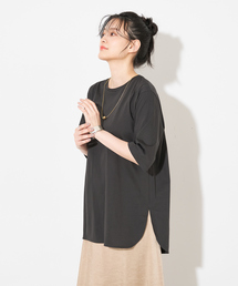 collex | 【接触冷感・UVカット】コンパクトクールチュニックTシャツ(Tシャツ/カットソー)