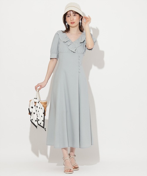 WILLSELECTION(ウィルセレクション)の「フリルカシュクールフレアワンピース(ワンピース・レディース・ピンク/サックスブルー/グリーン・FREE)」の2枚目の写真