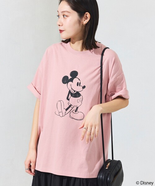 FREAK'S STORE(フリークスストア)の「限定展開/DISNEY ディズニー ミッキーマウス/別注 ビッグシルエット フロントプリント クルーネックTシャツ(Tシャツ/カットソー・メンズ・ホワイト/ホワイト×ブラック/スミクロ/ピンク/ネイビー/アッシュグレー・SMALL/MEDIUM/LARGE)」の10枚目の写真