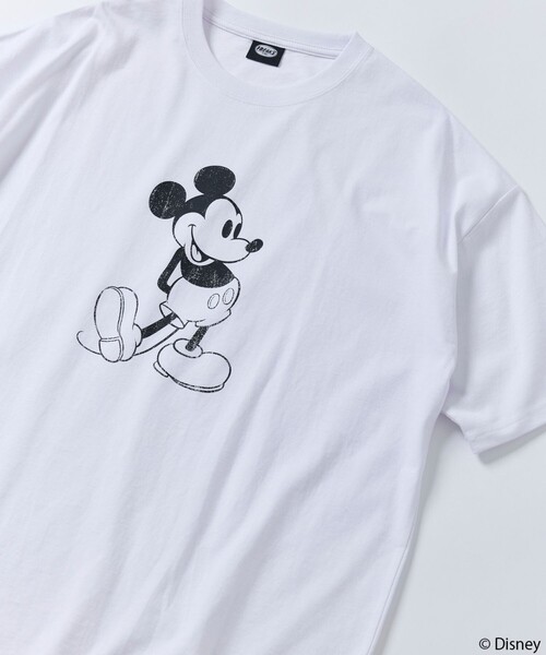 FREAK'S STORE(フリークスストア)の「限定展開/DISNEY ディズニー ミッキーマウス/別注 ビッグシルエット フロントプリント クルーネックTシャツ(Tシャツ/カットソー・メンズ・ホワイト/ホワイト×ブラック/スミクロ/ピンク/ネイビー/アッシュグレー・SMALL/MEDIUM/LARGE)」の7枚目の写真