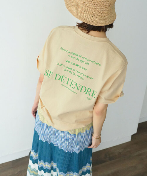 SLOBE IENA(スローブイエナ)の「PUR JUS ロゴプリントTEE(Tシャツ/カットソー・レディース・イエロー/ピンク/グレー・FREE)」の1枚目の写真