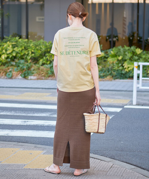 SLOBE IENA(スローブイエナ)の「PUR JUS ロゴプリントTEE(Tシャツ/カットソー・レディース・イエロー/ピンク/グレー・FREE)」の5枚目の写真