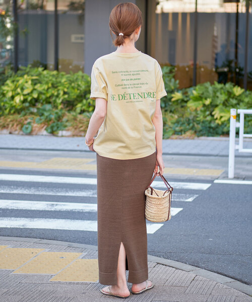 SLOBE IENA(スローブイエナ)の「PUR JUS ロゴプリントTEE(Tシャツ/カットソー・レディース・イエロー/ピンク/グレー・FREE)」の6枚目の写真