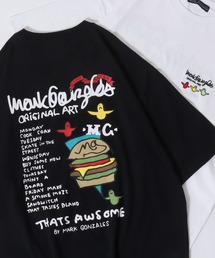 Mark Gonzales | MARK GONZALES ARTWORK COLLECTION/マークゴンザレス 別注 ワンポイント刺繍 バックプリント オーバーサイズ 半袖Tシャツ レディース メンズ(Tシャツ/カットソー)