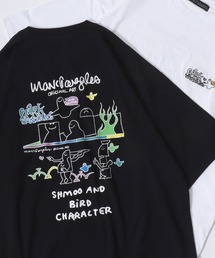 2026SS新柄追加 MARK GONZALES ARTWORK COLLECTION/マークゴンザレス 別注 ワンポイント刺繍 バックプリント オーバーサイズ 半袖Tシャツ レディース メンズ