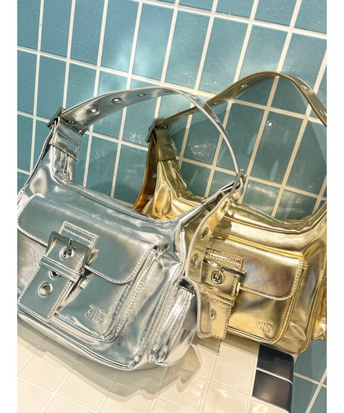 jouetie（ジュエティ）の「メニーポケットハンドBAG（ハンドバッグ・レディース・グリーン/シルバー/ゴールド・FREE）」の3枚目の写真