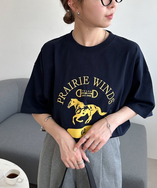 ロゴモチーフTシャツ セール】【WEB限定】ロゴ刺繍モチーフプリントTシャツ《ユニ