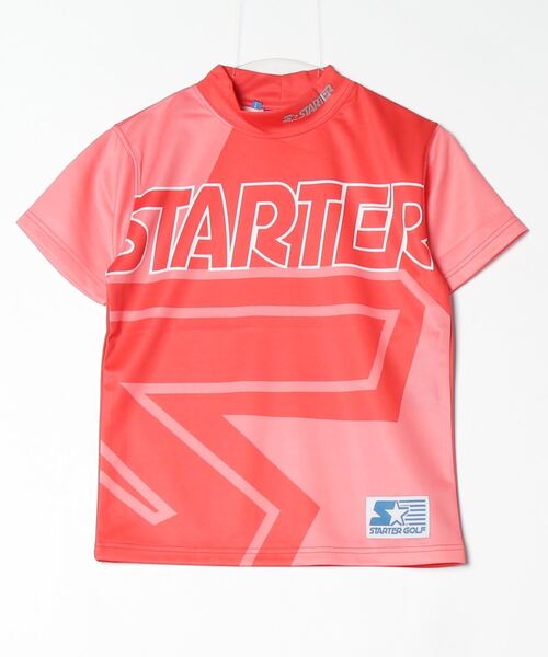 STARTER BLUE LABEL(スターターブルーレーベル)の「【STARTER GOLF】スターターゴルフ FIELDSENSOR(R)吸水速乾 STARTERビックロゴ モックネック半袖カットソー SG-123001(Tシャツ/カットソー・メンズ・レッド/イエロー/サックスブルー/ブラック・XL/L/M/XS/S)」の4枚目の写真
