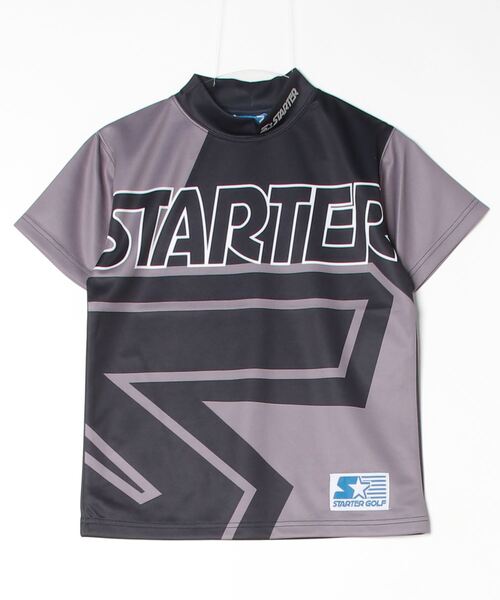 STARTER BLUE LABEL(スターターブルーレーベル)の「【STARTER GOLF】スターターゴルフ FIELDSENSOR(R)吸水速乾 STARTERビックロゴ モックネック半袖カットソー SG-123001(Tシャツ/カットソー・メンズ・レッド/イエロー/サックスブルー/ブラック・XL/L/M/XS/S)」の2枚目の写真