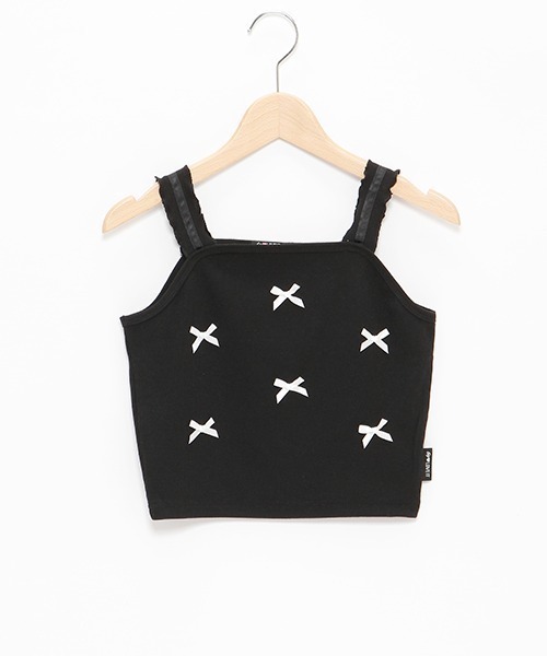 by LOVEiT（バイラビット）の「ラブリボンキャミ（キャミソール・キッズ・ラベンダー/ブラック/オフホワイト・160cm/140cm/150cm/130cm/120cm）」の2枚目の写真