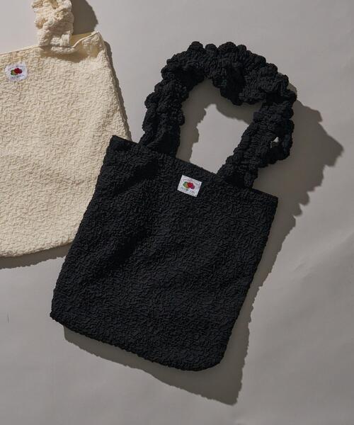 FRUIT OF THE LOOM(フルーツオブザルーム)の「∴WEGO/別注FTLギャザーハンドルトート(トートバッグ・レディース・オフホワイト/ブラック・FREE)」の2枚目の写真