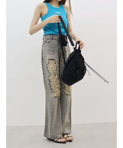 EVRIS（エヴリス）の「ナイロンショルダーBAG（ショルダーバッグ・レディース・ホワイト/ブラック・FREE）」の15枚目の写真