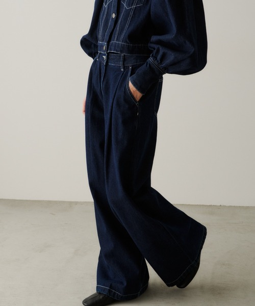 デニムワイドパンツ（デニムパンツ）｜PERNA（ペルナ）のファッション