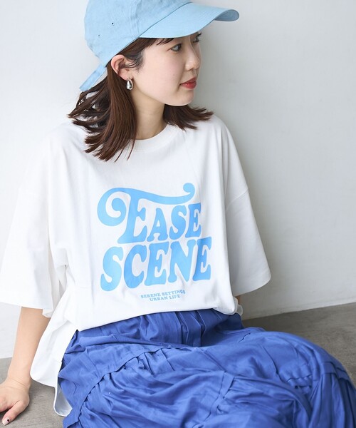 coen(コーエン)の「ロゴプリントビッグTシャツ(Tシャツ/カットソー・レディース・ダークグレー/オフホワイト/ナチュラル・FREE)」の4枚目の写真